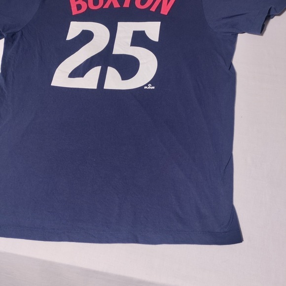 Nike Minnesota Buxton 25 Baseball T Shirt Men's Navy Blue Short Sleeve Sz L - Picture 7 of 9